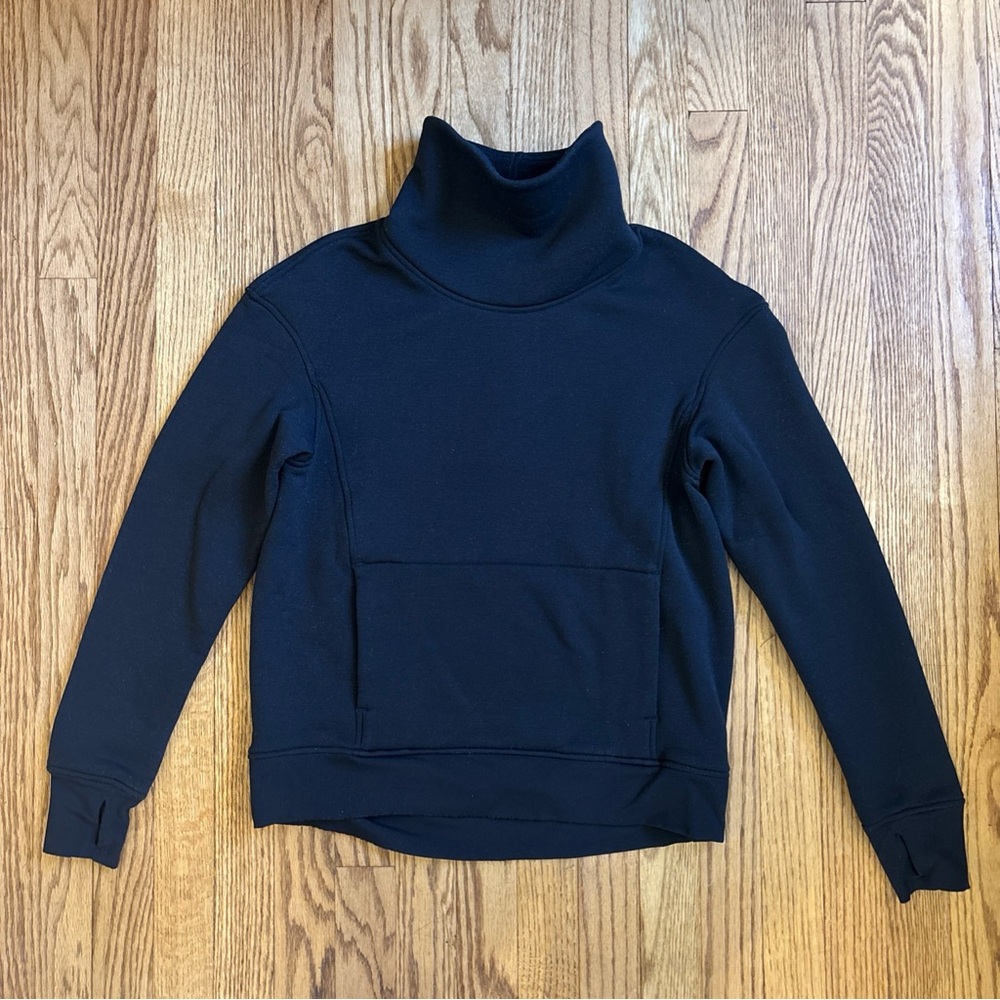 Lululemon Kick the Cold Funnel Neck Black sweater yoga walk jogging running 4
